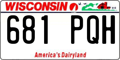 WI license plate 681PQH