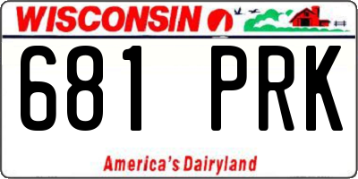 WI license plate 681PRK
