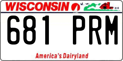WI license plate 681PRM