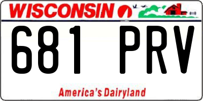 WI license plate 681PRV