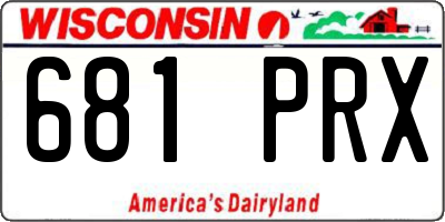 WI license plate 681PRX