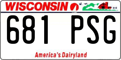 WI license plate 681PSG