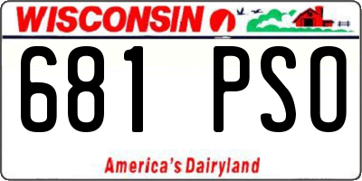 WI license plate 681PSO