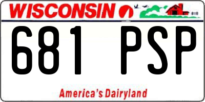 WI license plate 681PSP