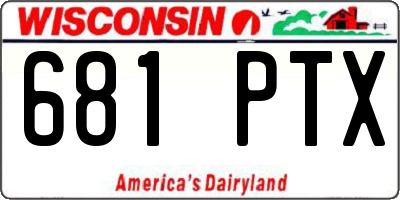 WI license plate 681PTX