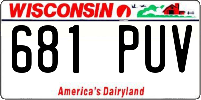 WI license plate 681PUV