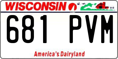 WI license plate 681PVM