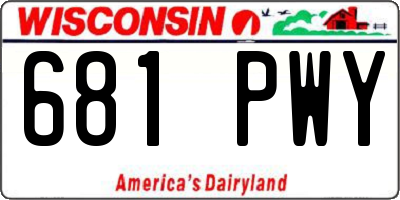 WI license plate 681PWY
