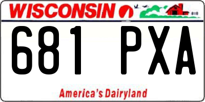 WI license plate 681PXA