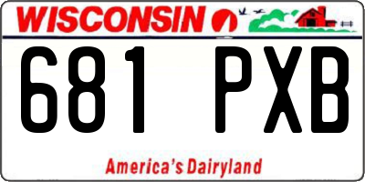 WI license plate 681PXB