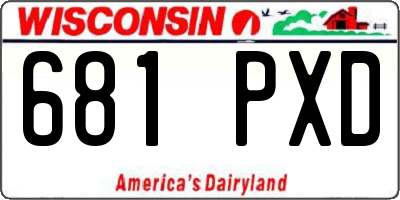 WI license plate 681PXD