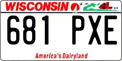 WI license plate 681PXE