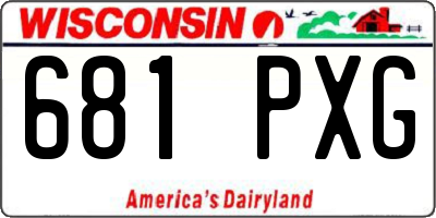 WI license plate 681PXG