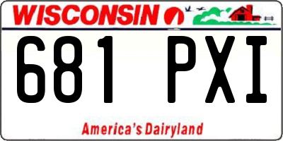 WI license plate 681PXI