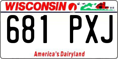 WI license plate 681PXJ