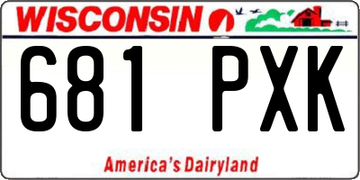 WI license plate 681PXK