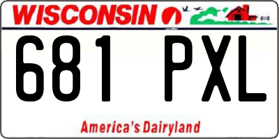 WI license plate 681PXL