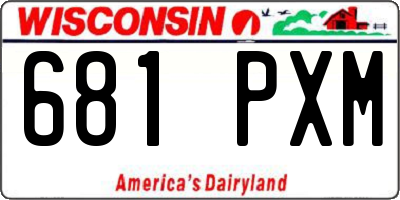 WI license plate 681PXM
