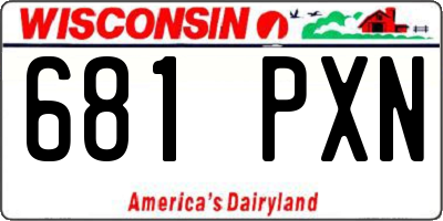 WI license plate 681PXN