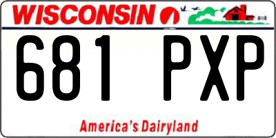 WI license plate 681PXP