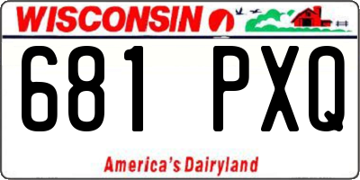 WI license plate 681PXQ