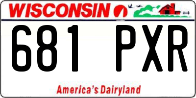 WI license plate 681PXR