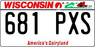 WI license plate 681PXS
