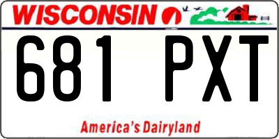 WI license plate 681PXT