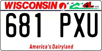 WI license plate 681PXU
