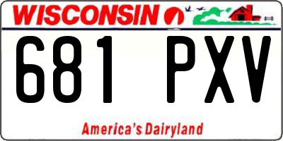 WI license plate 681PXV