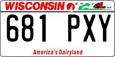 WI license plate 681PXY