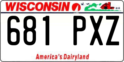 WI license plate 681PXZ