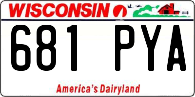 WI license plate 681PYA