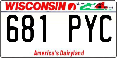 WI license plate 681PYC