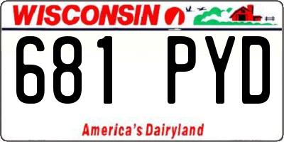 WI license plate 681PYD