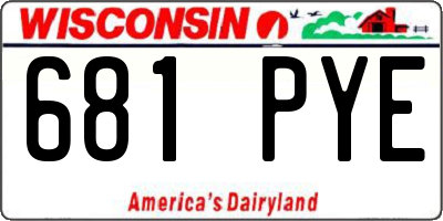 WI license plate 681PYE