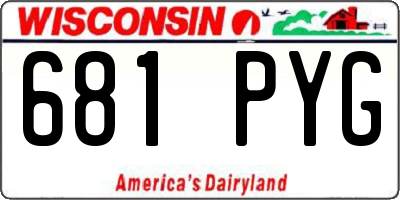 WI license plate 681PYG