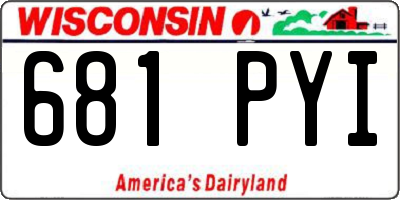 WI license plate 681PYI