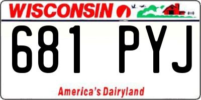 WI license plate 681PYJ