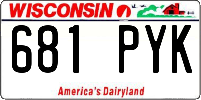 WI license plate 681PYK