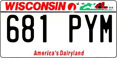 WI license plate 681PYM