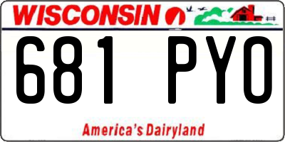 WI license plate 681PYO