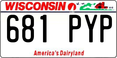 WI license plate 681PYP