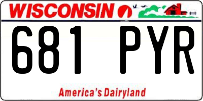 WI license plate 681PYR