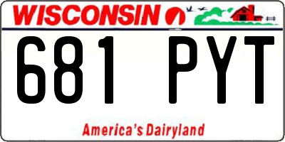 WI license plate 681PYT