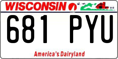 WI license plate 681PYU