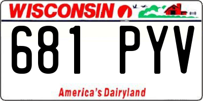 WI license plate 681PYV