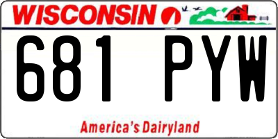 WI license plate 681PYW
