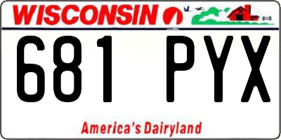 WI license plate 681PYX