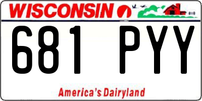 WI license plate 681PYY